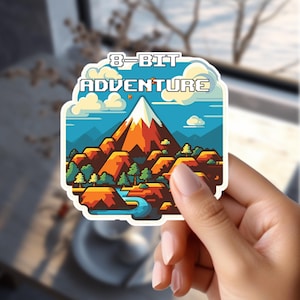 Autocollants 8 bits, autocollants vintage, autocollants rétro, randonnée, amour de la montagne, autocollants nature - autocollants pour enfants, autocollants pour ordinateur portable, idées d'autocollants