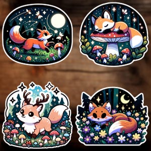 Fox Sticker Woodland Animal Decals, Animal Lover, Fox Lovers, Weatherproof Kindle Stickers, tumbler Sticker, Laptop Decals & Bullet Journal
