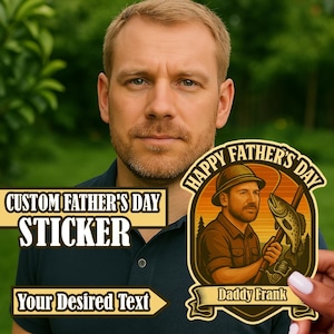 Vaderdagsticker, Engelsticker, Hobbie, Aangepaste sticker, Individuele sticker, Vinylsticker - Gepersonaliseerd Vaderdagcadeau