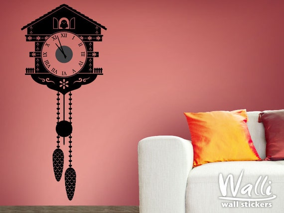 cuckoo clock wall decal | etsy