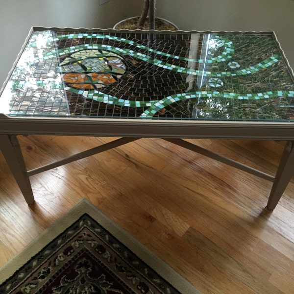 HOLD FOR KITT - Custom One of a Kind Vintage Mosaic Coffee Table