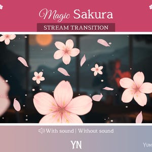 Transition du flux Magic Sakura | Stinger animé avec son | Transition rose dard