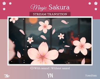Magic Sakura Stream Transition | Animated Stinger with Sound | Pink Stinger Transition