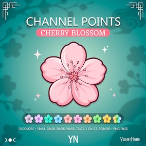 Cherry Blossom Channel Points for Twitch Streams | Subscriber Emotes & Badges for Streamers