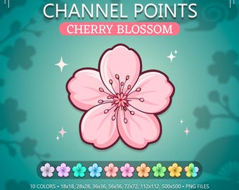 Puntos del canal Cherry Blossom para transmisiones de Twitch / Emotes e insignias de suscriptores para streamers