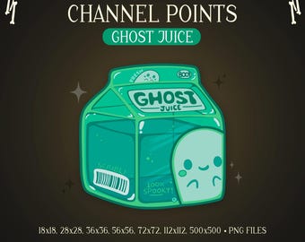 Ghost Juice Channel Points | Spooky Emote for Twitch Streams | Streamer Emotes & Badges