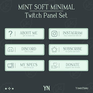 Mint Green Minimal Twitch Panel Set — 35x Clean Panels for Streamers | Kick Panel