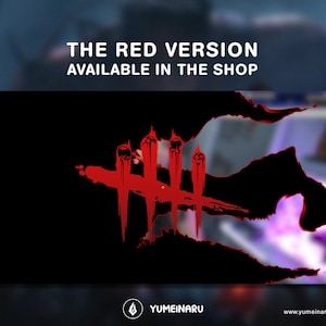 May include: A rectangular desk mat featuring a black background with a central red graphic of four vertical claw marks topped with skulls. The text THE RED VERSION AVAILABLE IN THE SHOP is printed in white at the top, with YUMEINARU at the bottom.