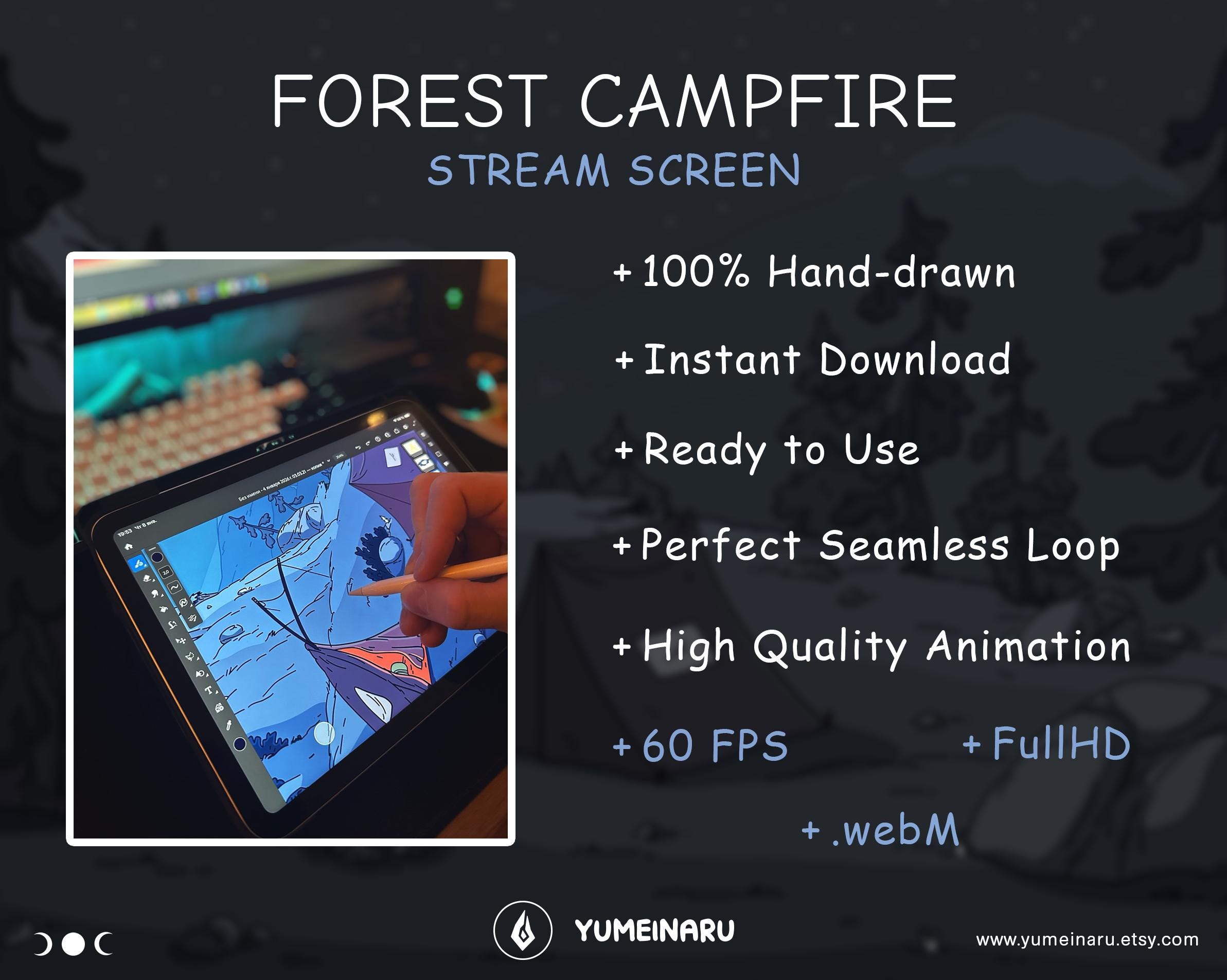 TWITCH Animated Starting Soon | Forest Campfire – Cozy Chill Mountain ...