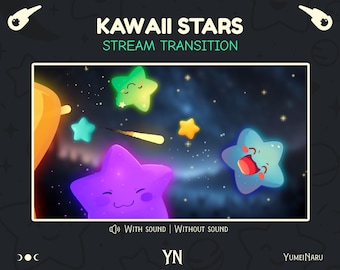 Transition de flux d'étoiles kawaii | Stinger animé avec son