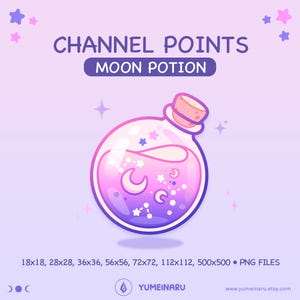 Puntos de canal de poción lunar / Emote Cute Fantazy para transmisiones de Twitch / Emotes y distintivos para streamers / Poción de maná