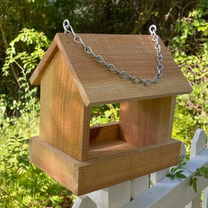 Bird Feeder Large Cedar Fly Through Platform Hanging or Mountable Birdfeeder Bird Lover Gift Retirement Mother Father