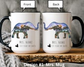 Personalized Elephant Couple Mug