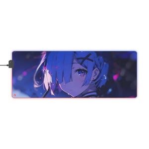 Gaming Mouse Pad, Anime Desk Mat, Rem from Re: Zero Mousepad, Tranquil Maid Design, Re Zero Desk Accessory, Perfect Gift for Anime Fans, LED