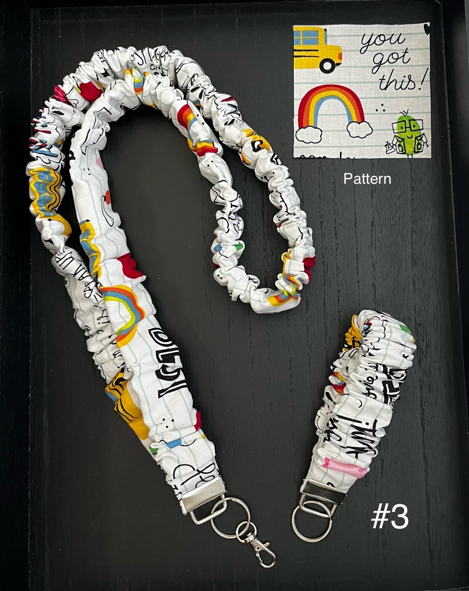 Teacher Scrunchie Lanyard & Key Fob Set – Comfortable, Functional, and Perfect for Educators
