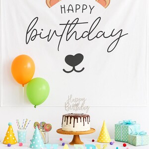 ハッピーバースデー屋内壁掛けタペストリー、動物テーマバナー、子供部屋の装飾、誕生日のギフト、ボヘミアンウォールアート