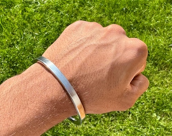Pulsera unisex Sikh Kara de acero inoxidable, plana, lisa, Sikh Singh Kaur Kada Punjabi A7R, diseño impresionante.