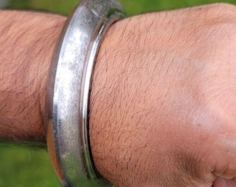 Sarbloh Kara Sikh Kada Kakaar Pure Iron Smooth Karha Heavy Warrior Bangle UK EE16R