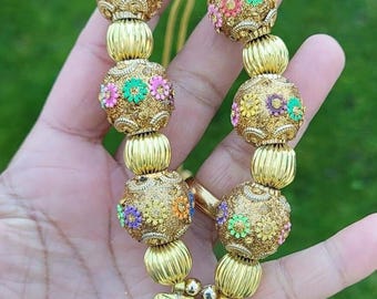 Punjabi Kaintha Folk Cultural Bhangra gidha colgante hecho a mano Patiala collar TT Panjabi Cultura Dori Taweet