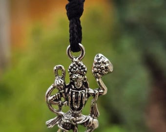 Hanuman Ji Pendant Stainless Steel Hindu Evil Eye Protection Bajrang Bali Dori Q