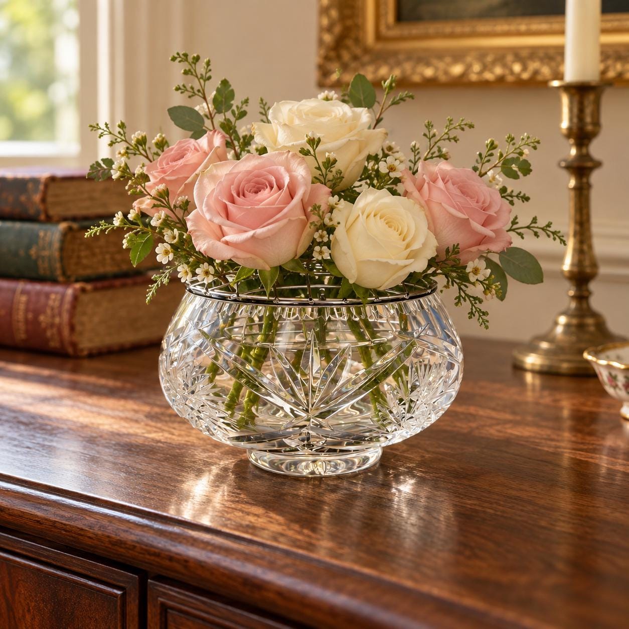 STUART Crystal スチュアート ローズボウル 花瓶 Crystal Rose Bowl With Frog - Etsy