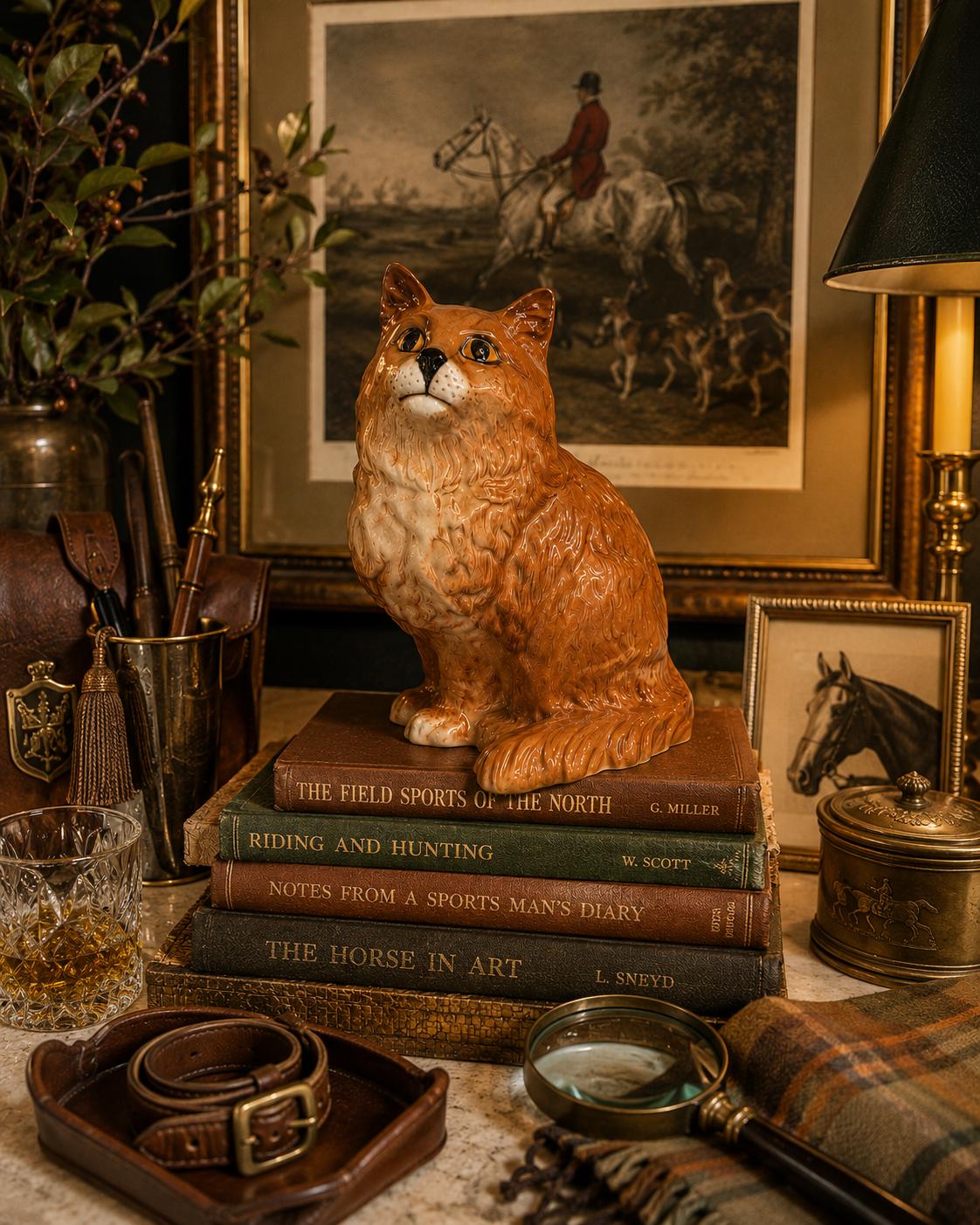 Vintage Beswick Cat Figurine: Large Persian Style Ceramic Ornament