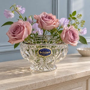 Crystal Rose Bowl With Frog - Etsy