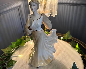 Vintage Coalport Figurine: Hand-Painted Bone China, Ladies of Fashion Collection
