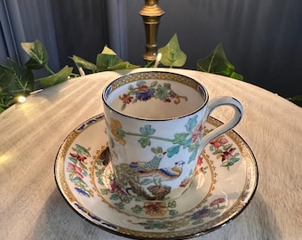 Copeland Spode China Green and White Cup and Saucer (R4689