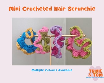 Mini Crocheted Hair Scrunchie | Handmade Small Hair Tie | Boho Hair Accessory | Gift for Her | Unique Hair Deco