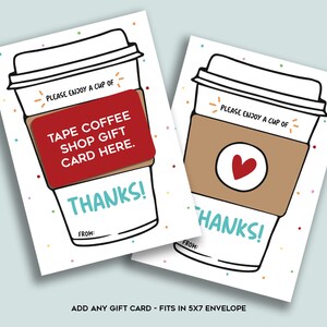 Disfrute de una taza de agradecimiento, titular de la tarjeta de regalo de café, tarjeta de felicitación de café feliz - DESCARGA INSTANTÁNEA imprimible, titular de la tarjeta Starbucks