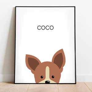 Peekaboo Digital Dog Portrait Custom, Personalized Pet portrait, Cartoon Pet Portrait, Custom Portrait from Photo, DIGITAL DOWNLOAD Dog Gift