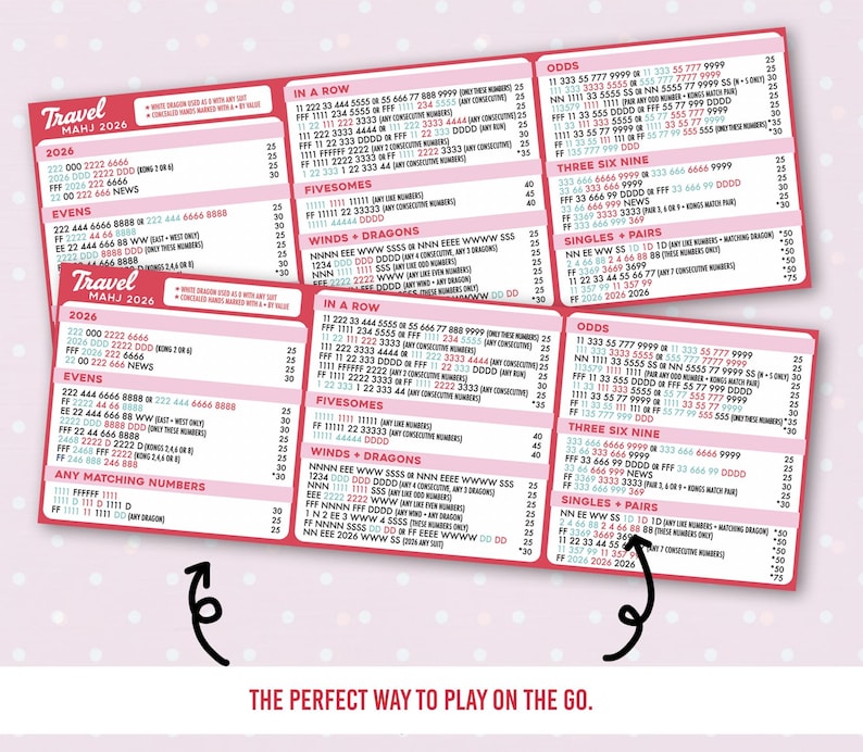 Mini Waterproof Mahjong Cards, Travel Pool Play (4 Cards) image 3