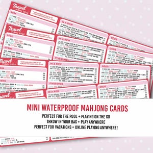 Mini Waterproof Mahjong Cards, Travel Pool Play (4 Cards) image 1