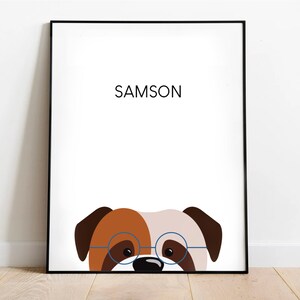 Peekaboo Digital Dog Portrait Custom, Personalized Pet portrait, Cartoon Pet Portrait, Custom Portrait from Photo, DIGITAL DOWNLOAD Dog Gift