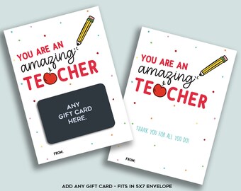 Thank You Gift Card Holder template Printable Teacher Appreciation Week Gift Pta Pto Coffee Shop Gift Card Holder INSTANT DOWNLOAD