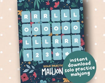 Mahjong Practice Board for Solo Play, Beginner Mahjong Accessories (Printable PDF)