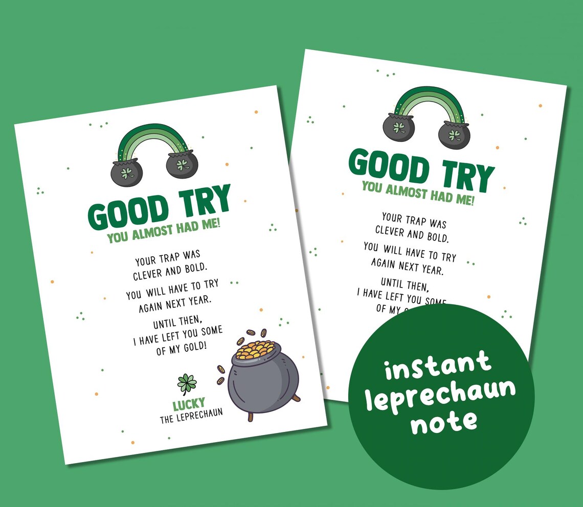 St Patricks Day Kids Printable, Leprechaun Letter Printable, Leprechaun ...
