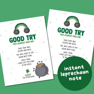 St Patricks Day Kids Printable, Leprechaun Letter Printable, Leprechaun ...