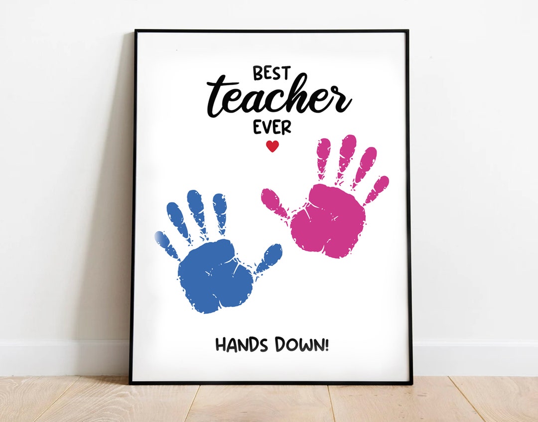 Teacher Gift, Handprint Craft for Teacher, Personalized Teacher Gift ...