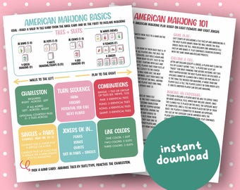 American Mahjong Cheat Sheet, Beginner NMJL Guide (PDF)
