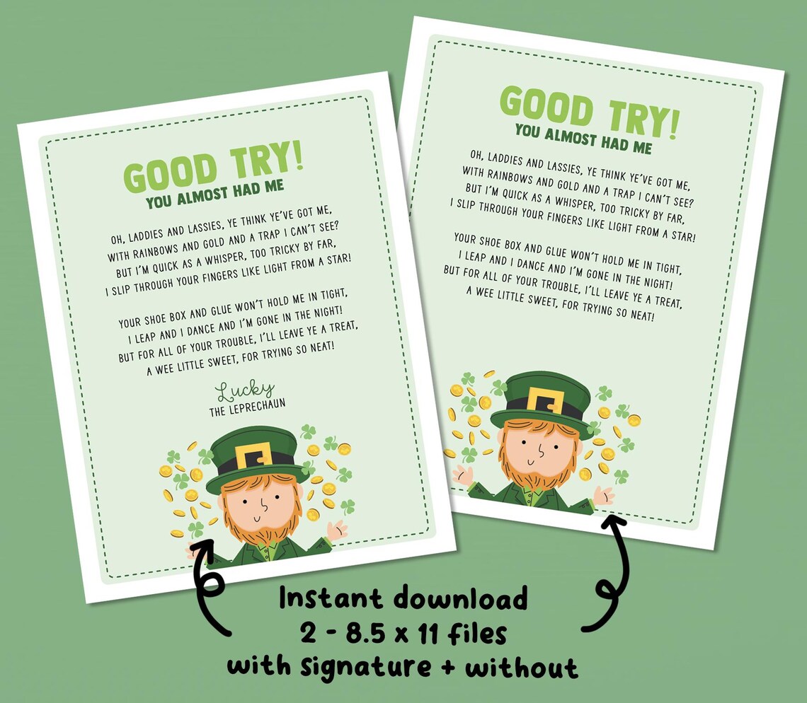 St Patricks Day Kids Printable, Leprechaun Letter Printable, Leprechaun ...