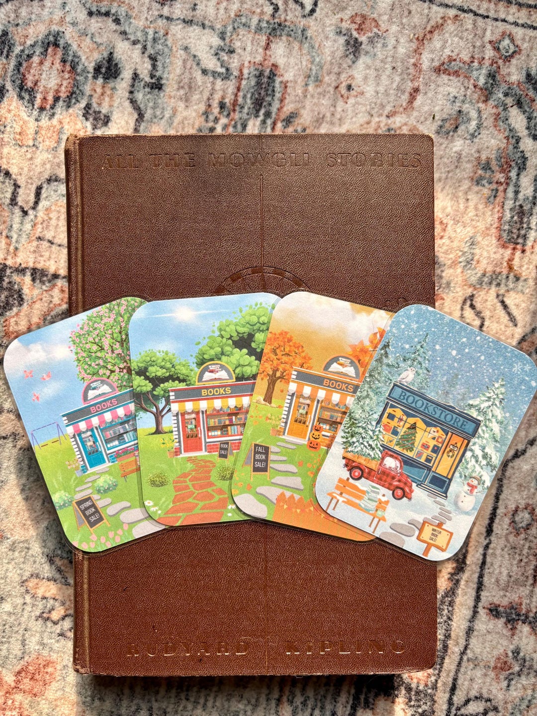 Four Seasons Mini Bookstore Bookmarks -one Sided - Etsy
