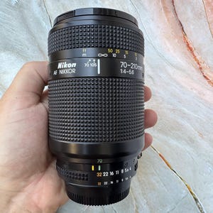 Vintage Nikon AF Nikkor 70-210mm f/4-5.6 Zoom Lens – 1980s Telephoto, F Mount, Works with DSLR & Film Cameras.