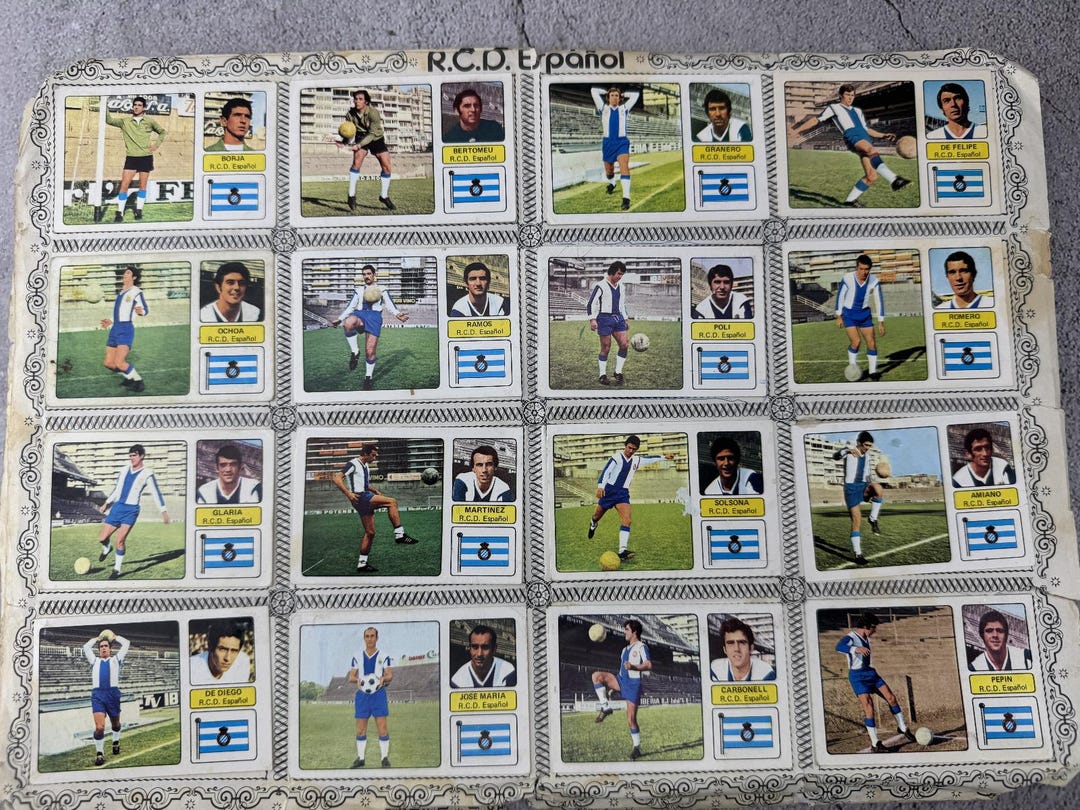 Vintage 1973-74 Football Sticker Sheets — De Liga Spain — Multiple ...