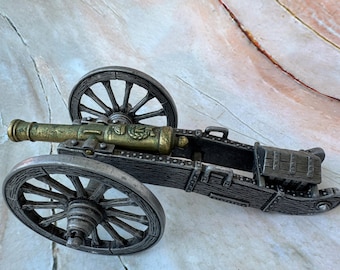 Vintage Decorative Metal Cannon – Napoleon Style. Mid Century Collectible