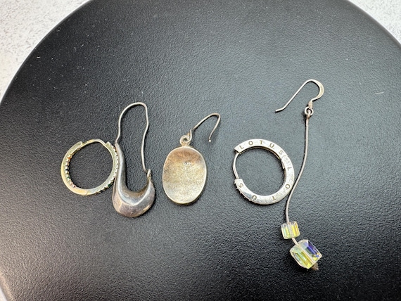 Sterling Silver Mismatched Earrings Lot, Vintage 925 Jewelry Making Supplies.