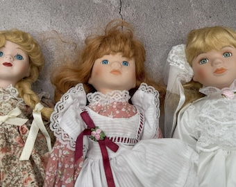 Vintage porcelain dolls from the “Classic” collection in a box - PD07.