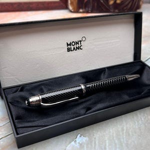 Raro bolígrafo Montblanc Meisterstück Solitaire Doue Pinstripe / Pedido personalizado / Regalo de lujo vintage / Caja original.