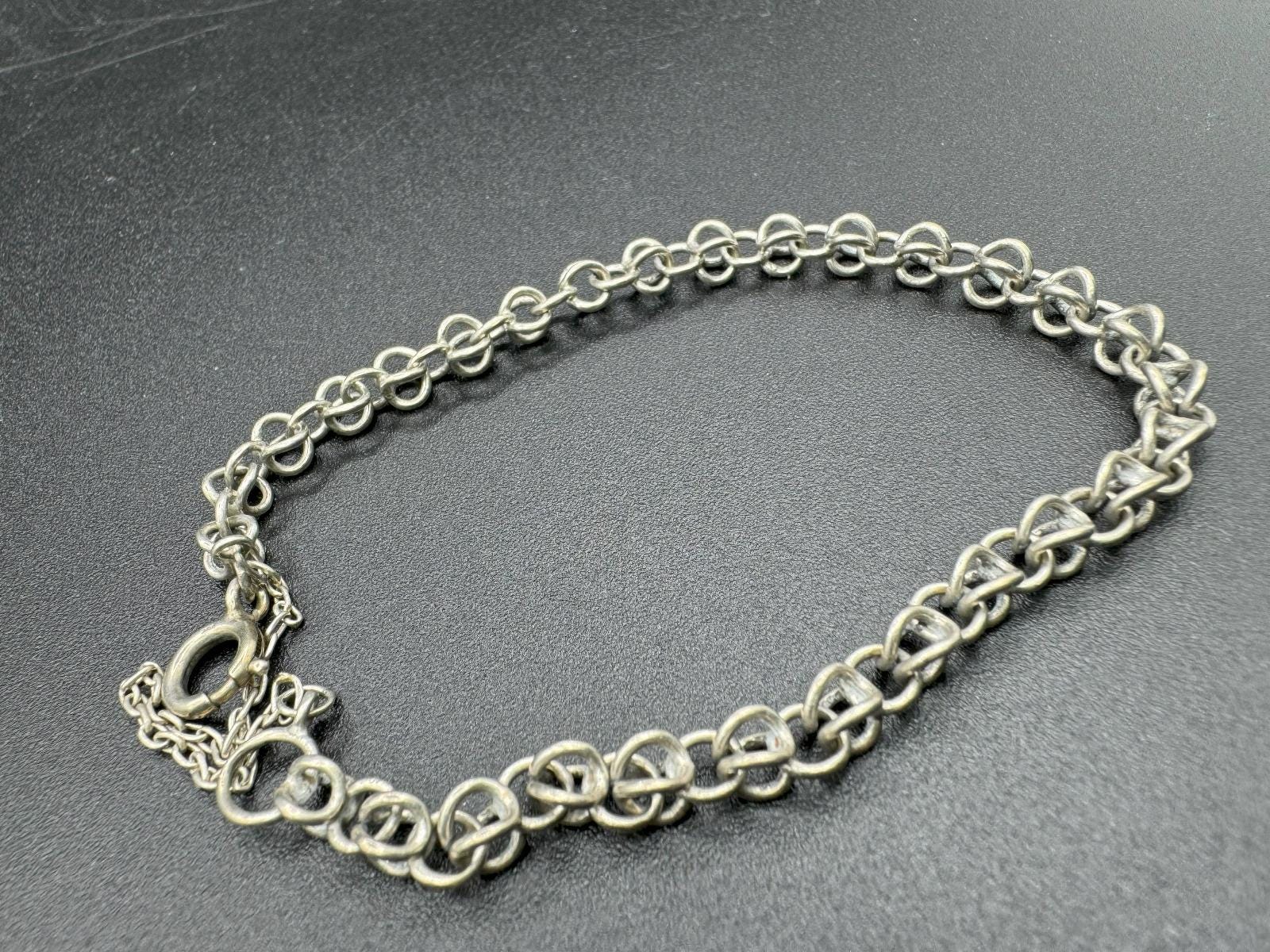 ヴィンテージスターリングシルバーチェーンブレスレット - Etsy 日本